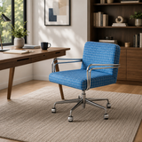 Modern Fabric Swivel Office Chair | Fixed Armrests, 360° Swivel, 150kg Rated
