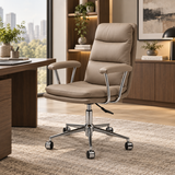 Ergonomic Swivel Office Chair | Memory Foam, 360° Rotation, 135° Recline – Faux Leather