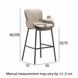 Luxury Leather Bar Stool - Modern High Chair for Kitchen Island