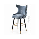 Velvet Bar Stool with Gold Accents – Technology Fabric, 65/75cm