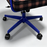 Silla de oficina giratoria a cuadros vintage | Altura ajustable, reposabrazos de madera maciza