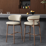Oleandro Solid Wood Counter & Bar Stool – Leather, 65cm / 75cm