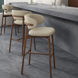 Oleandro Solid Wood Counter & Bar Stool – Leather, 65cm / 75cm