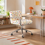 Modern Fabric Swivel Office Chair | Fixed Armrests, 360° Swivel, 150kg Rated