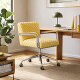 Modern Fabric Swivel Office Chair | Fixed Armrests, 360° Swivel, 150kg Rated