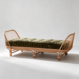 Divano Letto in Rattan Intrecciato Stile Nordico con Cuscino (Diverse Misure)
