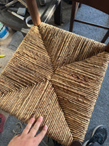 Vintage Rattan-Woven Bar Stool – Solid Wood Frame • Eco-Friendly • Customisable Design