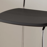 Modern Saddle Leather Bar Stool with Chrome Frame