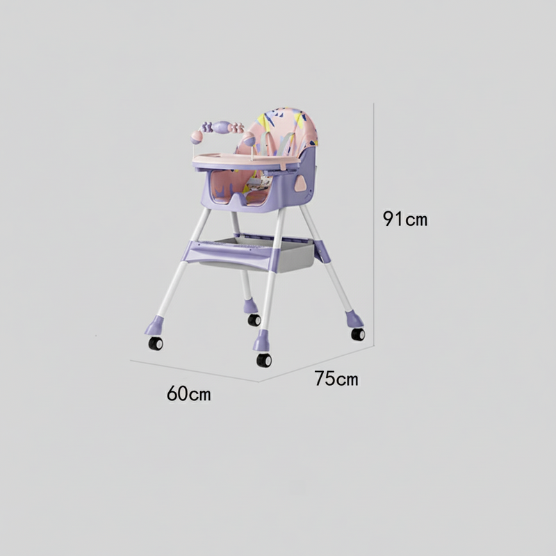 Multifunctional 3-in-1 High Chair: Convertible High Chair, Booster Seat, and Rocker