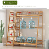 Large Wooden Multi-Tier Plant Stand with Hanging Bar – Indoor & Outdoor Trapezoid Flower Shelf for Balcony, Garden, or Living Room