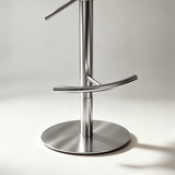 Italian Minimalist Upholstered Bar Stool, Adjustable Swivel Stainless Steel Island Chair