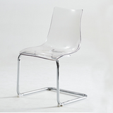 Sleek Acrylic Dining Chair - Modern Design with Chrome Base for Versatile Use