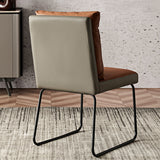 Minimalist Dining Chair with Ultra-Fiber Leather and Carbon Steel Frame