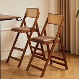 Wooden Folding Dining Chairs with Padded Seat, SOLID WOOD & RATTAN DINING CHAIR