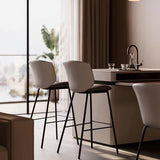 Contemporary Padded Bar Stool with Sleek Metal Legs for Modern Spaces