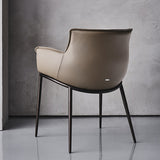 Luxurious Leather Armchair with Sleek Metal Legs - Perfect for Modern Living Spaces