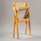 Foldable Rattan and Wood Chair with Sturdy Design