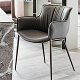 Luxurious Leather Armchair with Sleek Metal Legs - Perfect for Modern Living Spaces