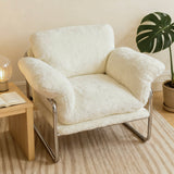 Modern Retro Lounge Armchair with Chrome Frame