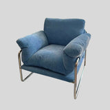Modern Retro Lounge Armchair with Chrome Frame