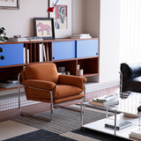 Modern Retro Lounge Armchair with Chrome Frame