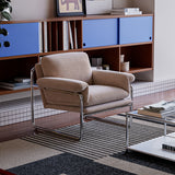 Modern Retro Lounge Armchair with Chrome Frame