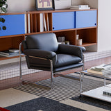Modern Retro Lounge Armchair with Chrome Frame