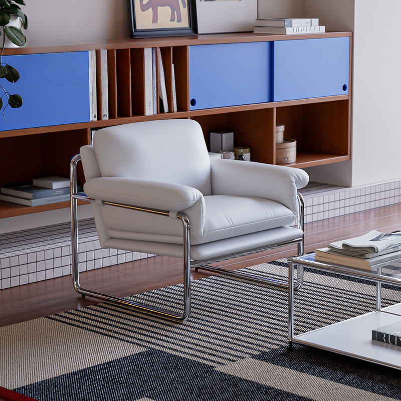Modern Retro Lounge Armchair with Chrome Frame