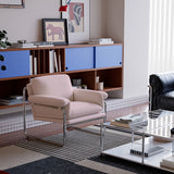 Modern Retro Lounge Armchair with Chrome Frame