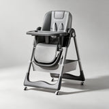 Adjustable High Chair for Babies and Toddlers with Safety Harness and Storage Basket - StoolTopia