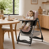 Adjustable High Chair for Babies and Toddlers with Safety Harness and Storage Basket - StoolTopia