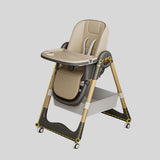 Adjustable High Chair for Babies and Toddlers with Safety Harness and Storage Basket - StoolTopia