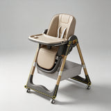 Adjustable High Chair for Babies and Toddlers with Safety Harness and Storage Basket - StoolTopia