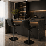 Adjustable Swivel Bar Stool - Velvet Counter Height Chair with Backrest - StoolTopia
