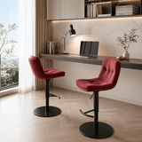 Adjustable Swivel Bar Stool - Velvet Counter Height Chair with Backrest - StoolTopia