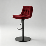 Adjustable Swivel Bar Stool - Velvet Counter Height Chair with Backrest - StoolTopia