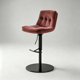 Adjustable Swivel Bar Stool - Velvet Counter Height Chair with Backrest - StoolTopia