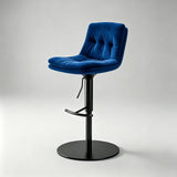 Adjustable Swivel Bar Stool - Velvet Counter Height Chair with Backrest - StoolTopia