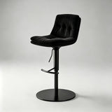 Adjustable Swivel Bar Stool - Velvet Counter Height Chair with Backrest - StoolTopia