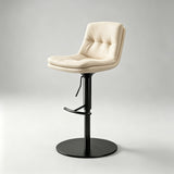 Adjustable Swivel Bar Stool - Velvet Counter Height Chair with Backrest - StoolTopia