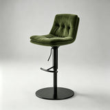 Adjustable Swivel Bar Stool - Velvet Counter Height Chair with Backrest - StoolTopia