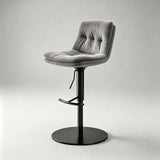 Adjustable Swivel Bar Stool - Velvet Counter Height Chair with Backrest - StoolTopia