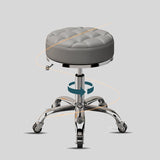 Adjustable Swivel Salon Stool - Leather Seat with 360° Rotation & Wheels - StoolTopia