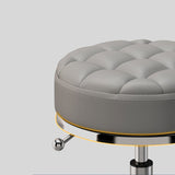 Adjustable Swivel Salon Stool - Leather Seat with 360° Rotation & Wheels - StoolTopia