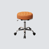 Adjustable Swivel Salon Stool - Leather Seat with 360° Rotation & Wheels - StoolTopia