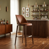 American Solid Wood Bar Chairs for Bar Furniture Modern Minimalist Front Desk Chair Nordic Designer Light Luxury High Bar Chair - StoolTopia