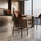 American Solid Wood Bar Chairs for Bar Furniture Modern Minimalist Front Desk Chair Nordic Designer Light Luxury High Bar Chair - StoolTopia