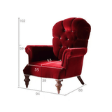 American Vintage Tufted Accent Armchair, Solid Wood Legs - StoolTopia