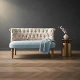 French Accent Chair & Vanity Stool | Solid Wood Frame | Upholstered Bedroom Chair | Single & Double