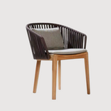 Dames Bar Chair – Modern Coastal High Stool for Outdoor & Indoor Spaces with White Ash Wood & PE Rattan